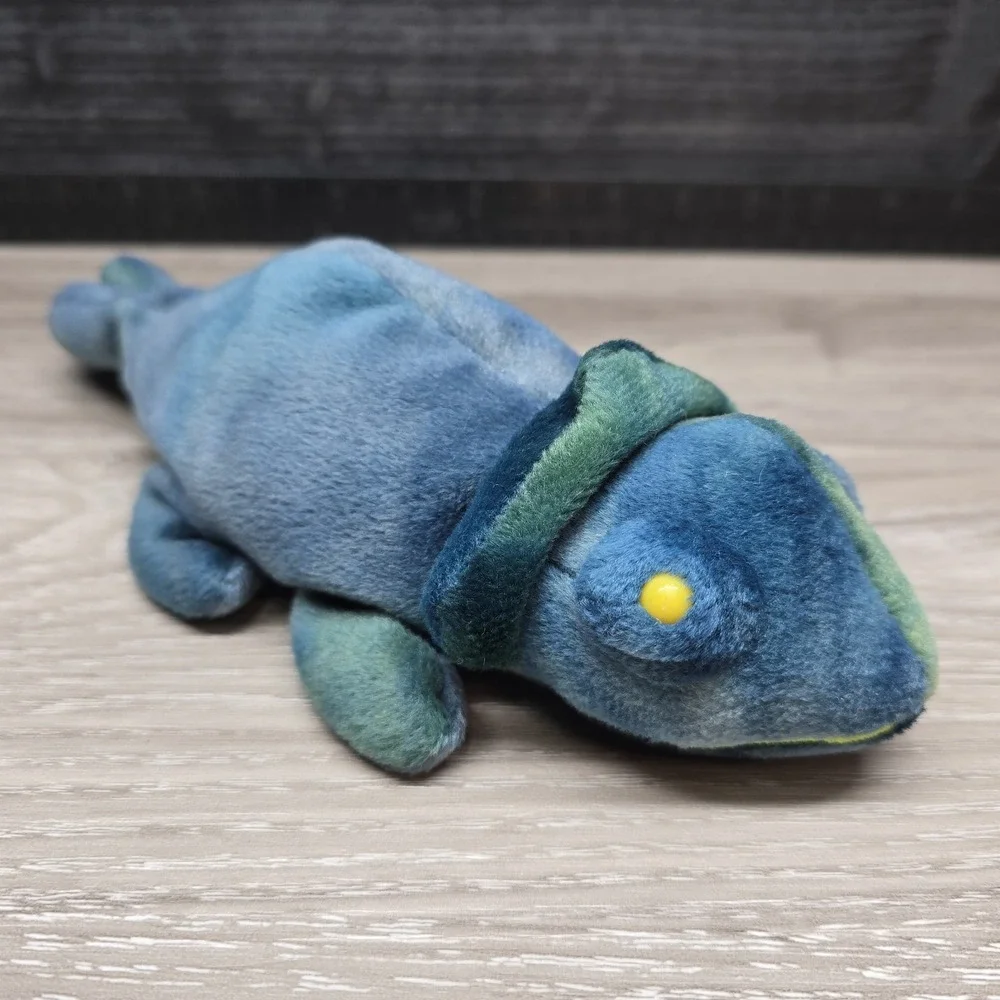 Ty Beanie Baby 9 inch Rainbow‎ The Iguana Chameleon Toy